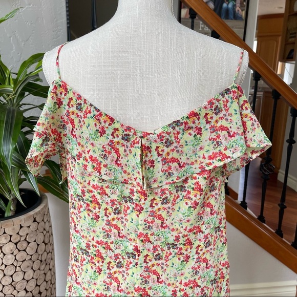 Zara Basic Summer Floral Print Could Shoulder Dress Size: Large - Picture 5 of 6